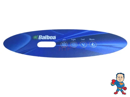 Balboa MVP260 Topside Overlay 4-Button Original Large Oval – Jets, Light, Cool, Warm Control Panel