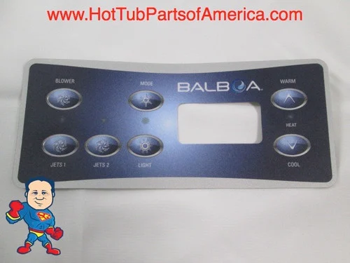 Balboa VL701 7-Button Topside Overlay 10430 – 2 Pump + Blower Configuration for Hot Tub Spa