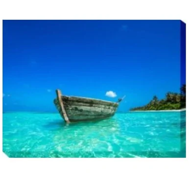 Blue and White Drift Away Outdoor Canvas Rectangular Wall Art Decor 30″ x 40″