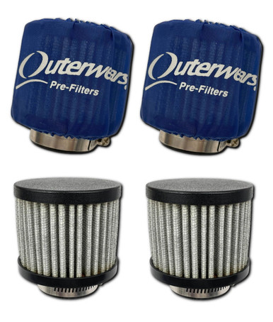 Valve Cover Breather 1-1/2" Pack of 2 w/ Blue Breather Outerwear