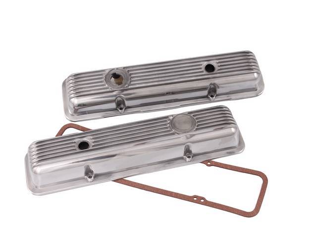 Aluminum Valve Cover Set, natural finish, reproduction