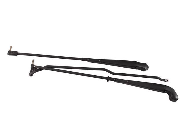 Windshield Wiper Arm Set, Black Satin finish, reproduction