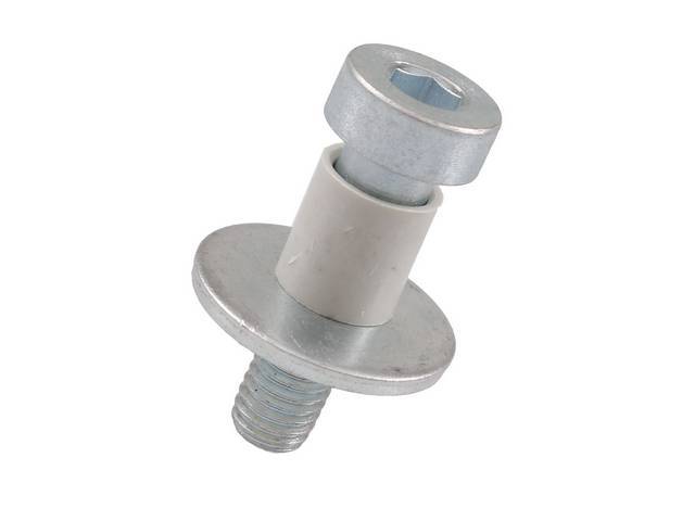 Door Lock Striker, features OE correct allen head and PVC latch collar / silencer, zinc plated, reproduction