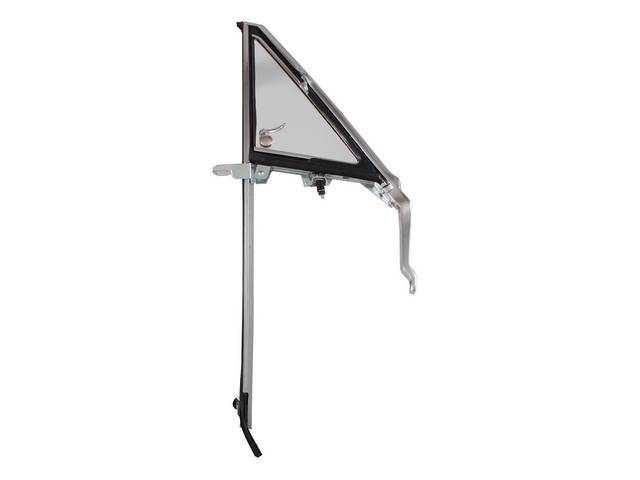 Vent Window Glass Assembly, RH, clear glass, repro
