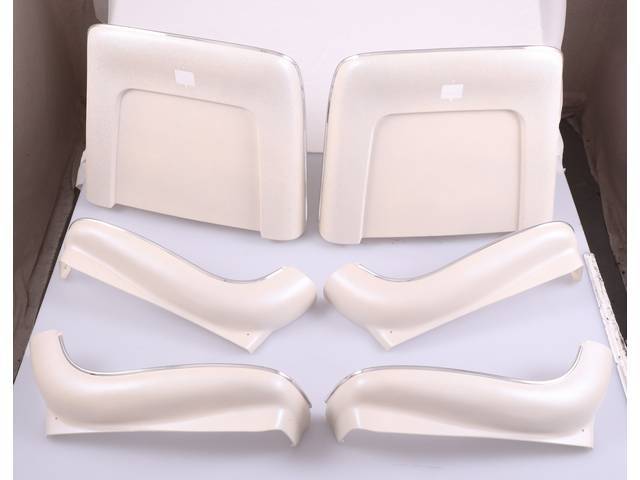 BACK PANEL AND SIDE SHIELD SET, Bucket Seat, pearl, (6) includes two back panels and four side shields, ABS-Plastic w/ chrome mylar trim, repro