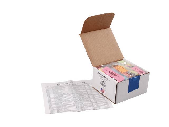 HARDWARE KIT, Master Interior, correct fasteners to attach interior components in a discounted kit versus purchasing individual smaller kits, (342) incl OE style fasteners w/ correct color and markings