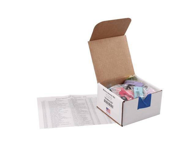 HARDWARE KIT, Master Interior, correct fasteners to attach interior components in a discounted kit versus purchasing individual smaller kits, (323) incl OE style fasteners w/ correct color and markings