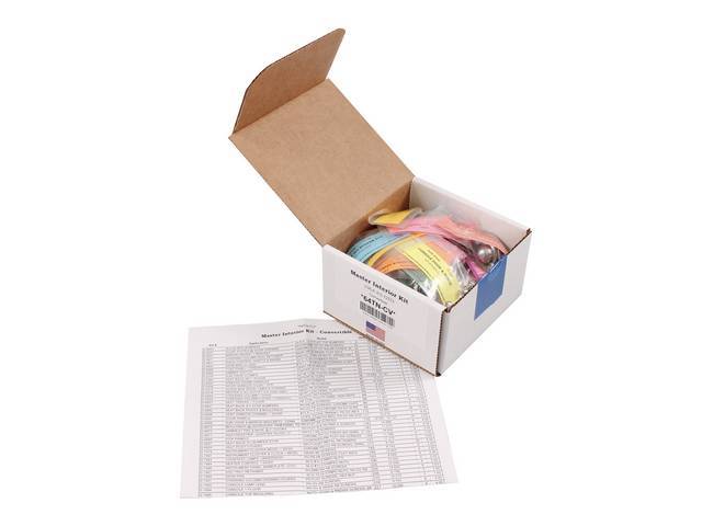 HARDWARE KIT, Master Interior, correct fasteners to attach interior components in a discounted kit versus purchasing individual smaller kits, (324) incl OE style fasteners w/ correct color and markings