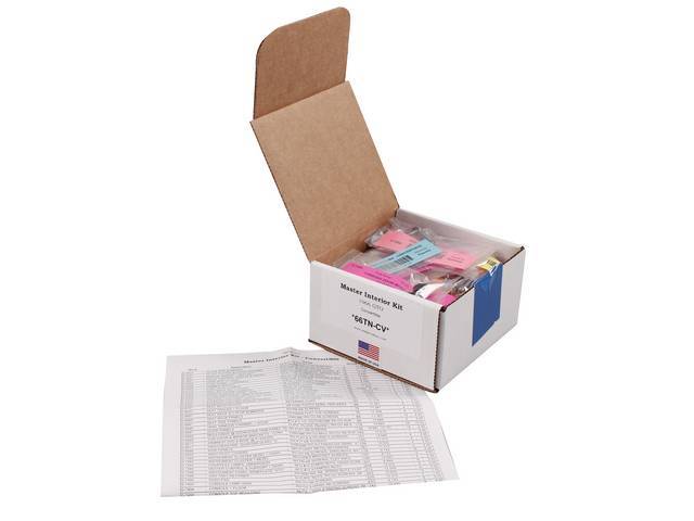 HARDWARE KIT, Master Interior, correct fasteners to attach interior components in a discounted kit versus purchasing individual smaller kits, (339) incl OE style fasteners w/ correct color and markings