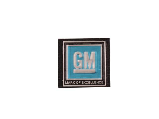 Seat Belt Buckle Decal / Insert, *GM*, Aqua, reproduction