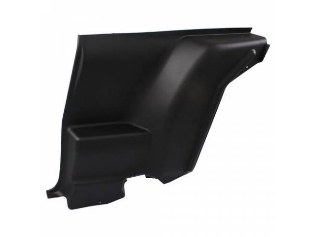 QUARTER TRIM, Inner Lower, Black, RH, plastic w/ correct grain and finish, GM Licensed restoration part