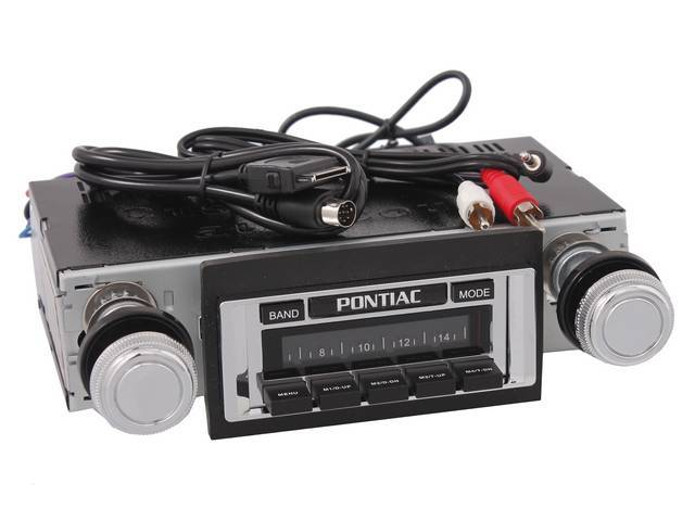 Radio, AM/FM, W/ Rear Auxiliary Input, 300 watts, chrome faceplate, Direct CD Controller option