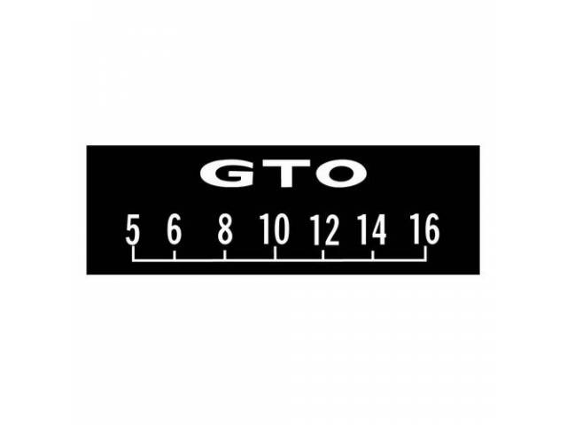SCREEN PROTECTORS, (3), White, *GTO* w/ block lettering, Incl radio dial art work, Protects your Retrosound Radio face plate