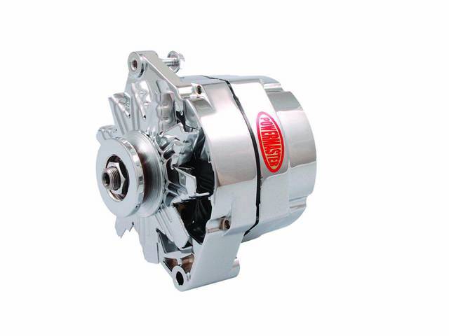 Powermaster Alternator, New, Chrome Finish, 150 amp, 1 or 3 wire operation
