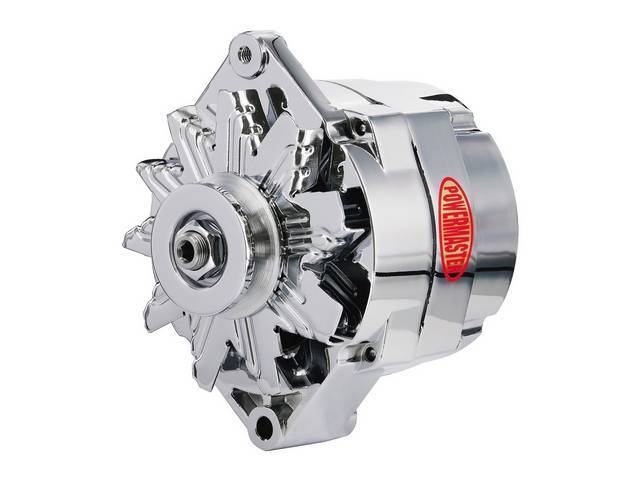 Powermaster Alternator, New, Chrome Finish, 85 amp, 1 or 3 wire operation