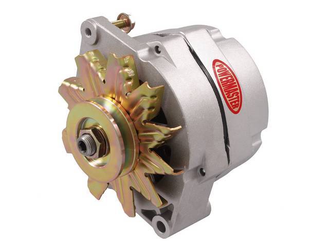 Powermaster Alternator, New, Natural Finish, 85 amp, 1 or 3 wire operation