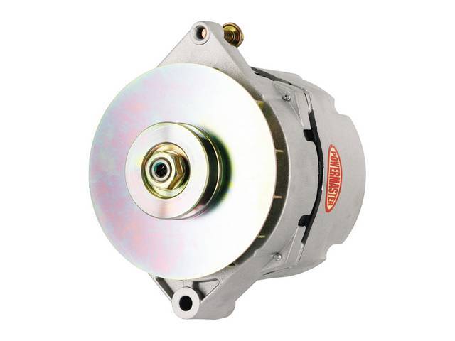Powermaster Alternator, New, Natural Finish, 120 amp, 1 or 3 wire operation