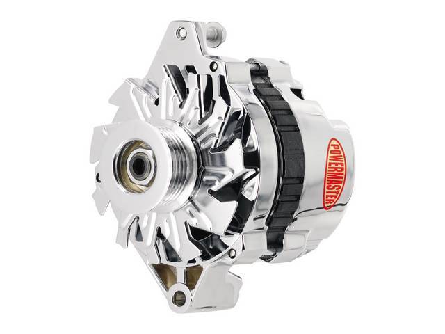 Powermaster Alternator, New, Chrome Finish, 140 amp, OE-harness operation