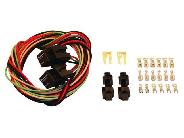 Headlight Enhancement Relay Kit, Supplies a direct 12 volts headlight bulbs