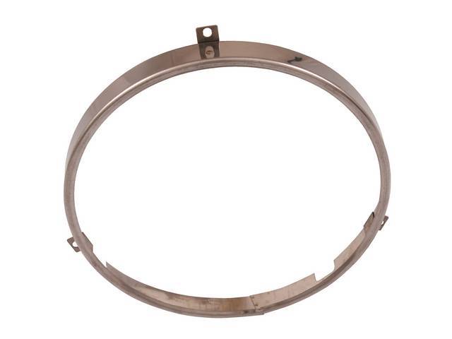 Head Light Retaining Ring, 1/2 inch thickness, Polished stainless steel, reproduction