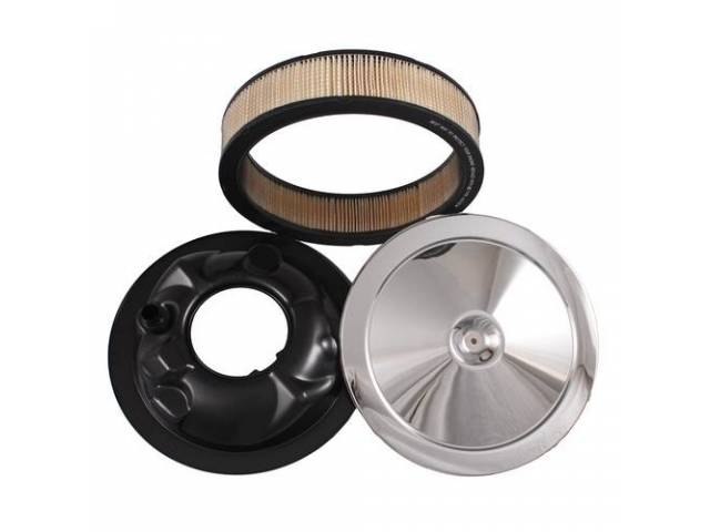 Air Cleaner Assembly, 14 inch o.d. x 3 inch height, OE-style GM Licensed Reproduction
