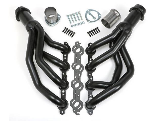 LS Conversion Exhaust Header Set, Mid-length, Uncoated Mild Steel