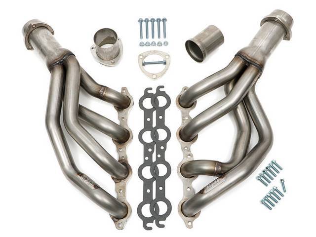 LS Conversion Exhaust Header Set, Mid-length, Raw Stainless Steel