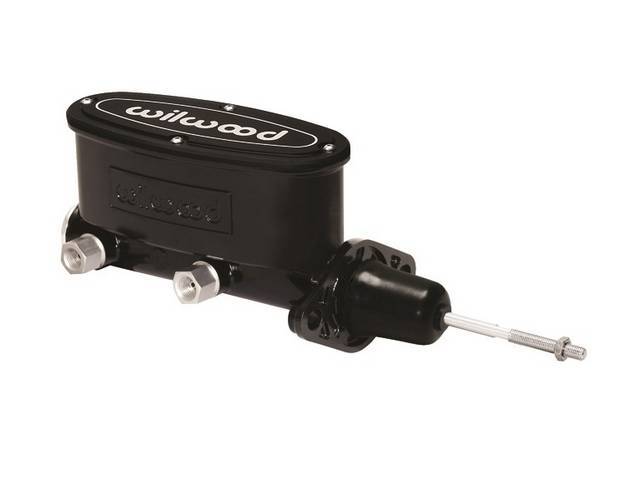 Wilwood Aluminum Master Cylinder, Dual Bowl, 15/16 inch bore, black e-coat finish w/ black lid