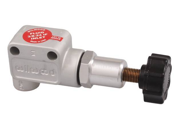 Brake Fluid Proportioning Valve, aluminum, cast finish w/ black knob, Wilwood