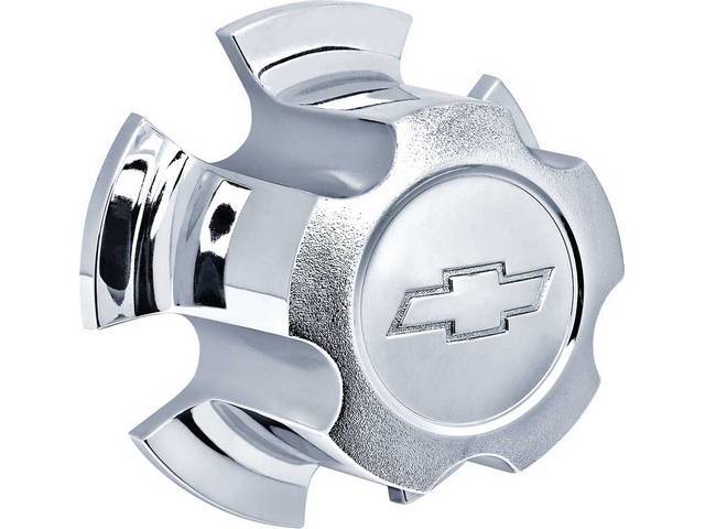 Center Cap / Hub Cap Ornament, *Bowtie*, Rally Wheel, includes steel inner retainer, GM Licensed Reproduction