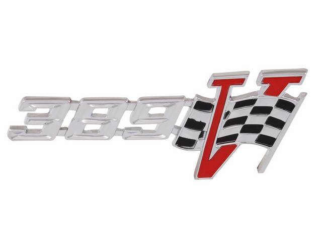 *V 389* Front Fender Emblem Set, reproduction