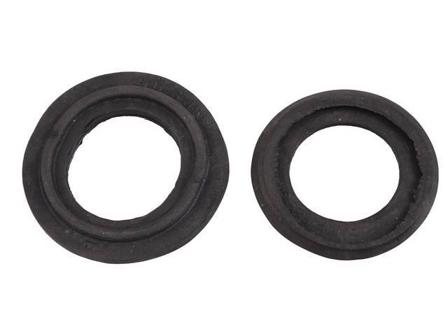 Electric Radio Antenna to Quarter Panel Pads, Pair, 2 inch O.D. And 1-3/4 inch O.D., rubber, US Made repro