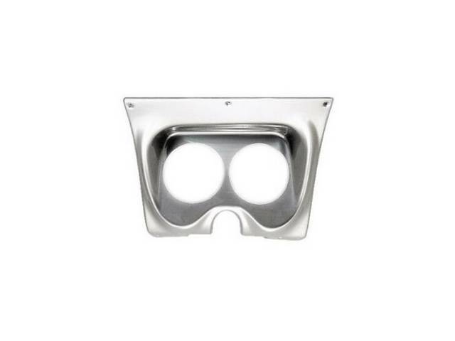HOUSING, Instrument Carrier, custom gauge panel w/ brushed aluminum face, mounts in stock location, features two gauge openings - mounts two 5 inch gauges (common size for speedometer and tachometer), gauges not incl, molded UV resistant ABS-plastic, Clas