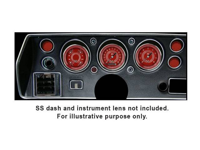 Gauge Kit, V8 Red Steelie Series, Classic Instruments