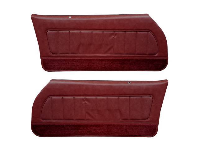 PANEL SET, Premium, Inside Door, Dlx, Dark Carmine, Sierra Grain Vinyl W/ Rattan Insert, Pre-assembled, ** Must Re-Use original trim and medallions **