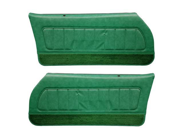 PANEL SET, Premium, Inside Door, Dlx, Green, Sierra Grain Vinyl W/ Rattan Insert, Pre-assembled, ** Must Re-Use original trim and medallions **