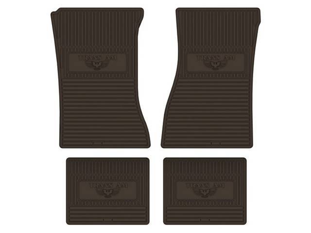Custom Vintage Logo Floor Mat Set, features the *TRANS AM* with Bird logo, Brown, 4-pc set
