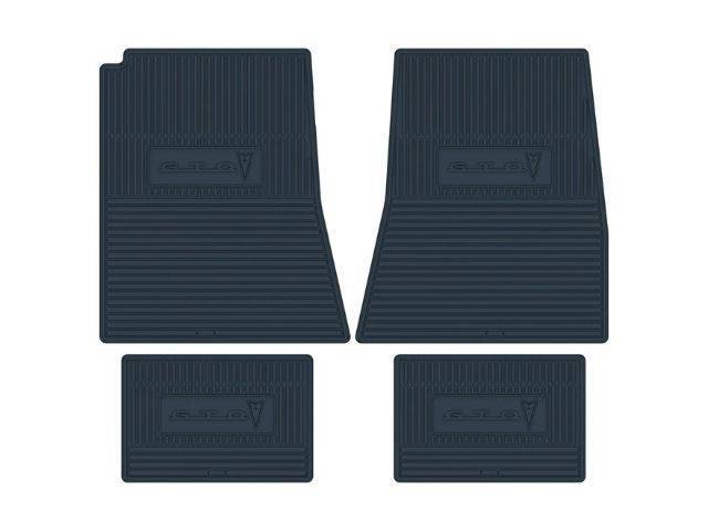 Custom Vintage Logo Floor Mat Set, features the *GTO* with Arrowhead logo, Dark Blue, 4-pc set