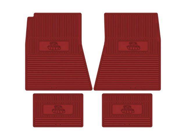 Custom Vintage Logo Floor Mat Set, features the *THE JUDGE* with Arrowhead logo, Red, 4-pc set