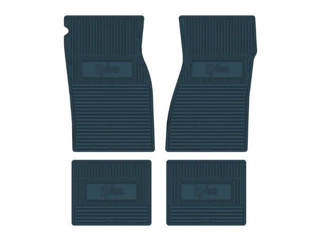 Custom Vintage Logo Floor Mat Set, features the *Z/28* logo, Turquoise, 4-pc set
