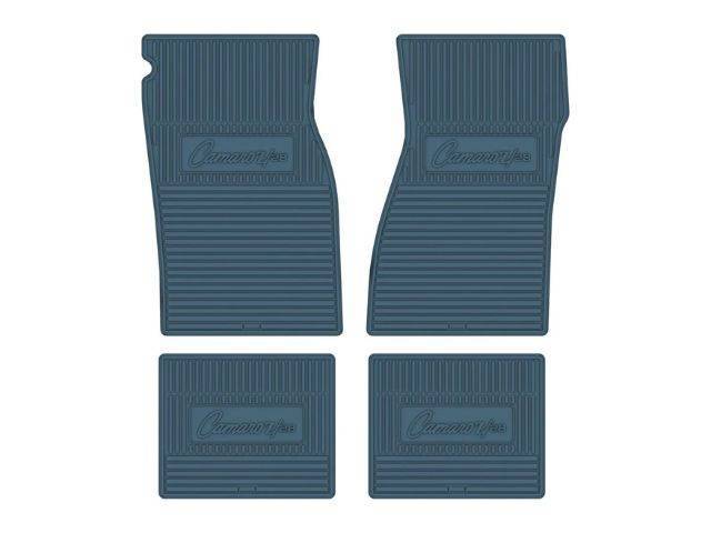 Custom Vintage Logo Floor Mat Set, features the *Camaro Z/28* logo, Medium Blue, 4-pc set