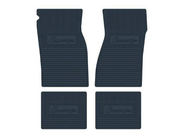 Custom Vintage Logo Floor Mat Set, features the *Camaro Z/28* logo, Dark Blue, 4-pc set