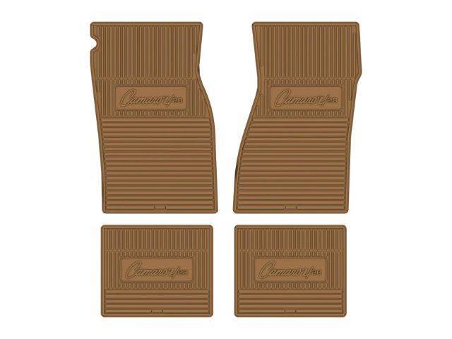 Custom Vintage Logo Floor Mat Set, features the *Camaro Z/28* logo, Gold, 4-pc set