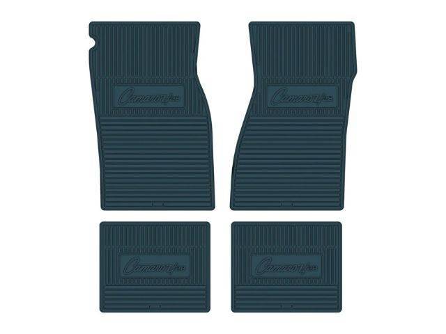 Custom Vintage Logo Floor Mat Set, features the *Camaro Z/28* logo, Turquoise, 4-pc set
