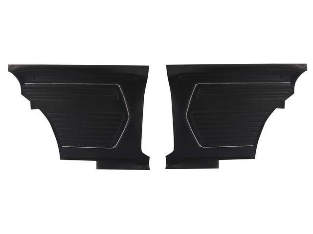 Black Premium Standard Interior Inside Quarter Panel Set, Un-Assembled