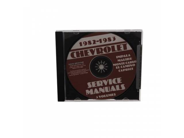 Shop Manual on CD, 1982-83 Chevrolet, service manual only, 3 volume set