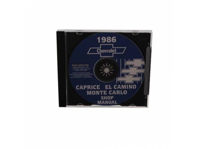 Shop Manual on CD, 1986 Chevrolet, service manual only