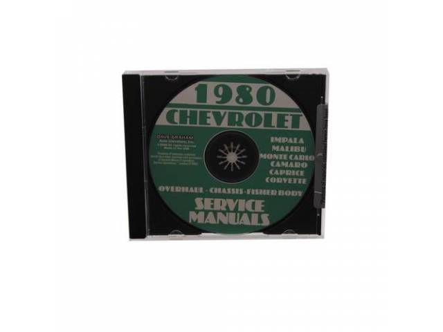 Shop Manual on CD, 1980 Chevrolet Incl 1980 Chevrolet chassis, overhaul and Fisher body manuals