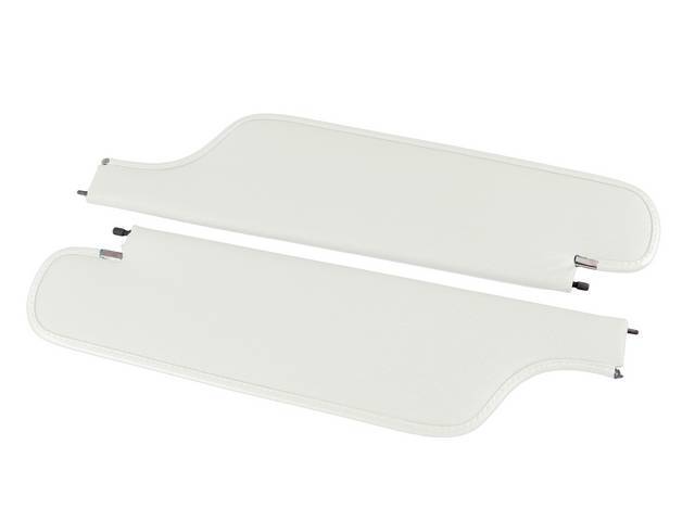 White Premium Sunvisor Set, Linedot Grain, Concours Quality reproduction by Legendary Auto Interiors