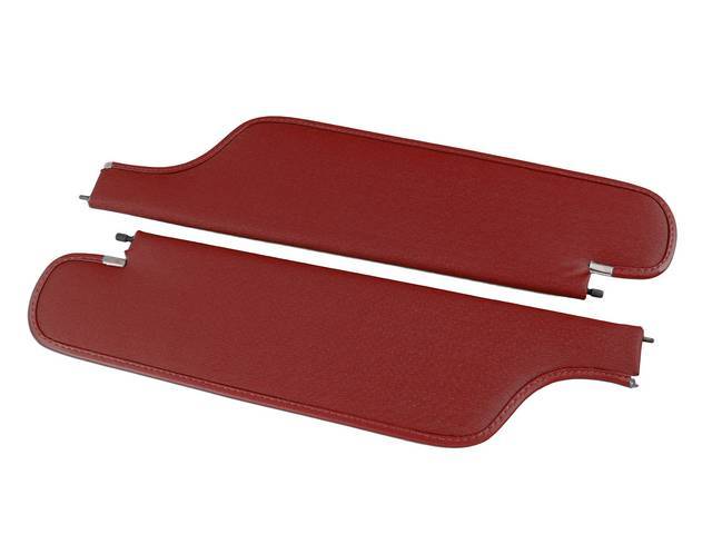 Red Premium Sunvisor Set, Linedot Grain, Concours Quality reproduction by Legendary Auto Interiors